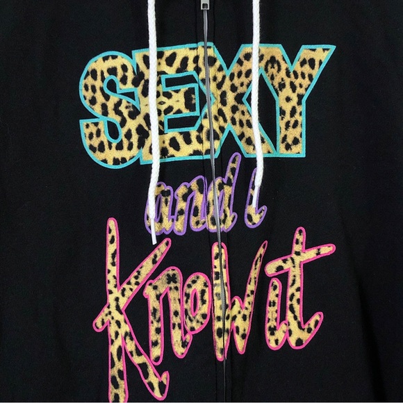 LMFAO Sexy And I Know It Party Rock Black Fleece Zip Up Hoodie Sweater L - Picture 6 of 14